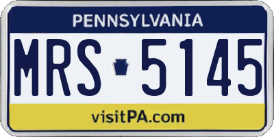 PA license plate MRS5145