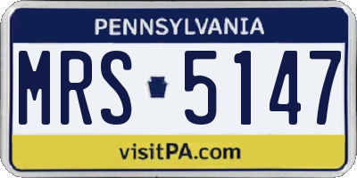 PA license plate MRS5147