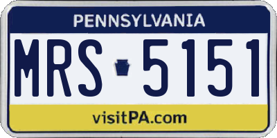 PA license plate MRS5151