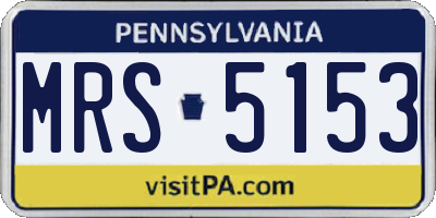 PA license plate MRS5153
