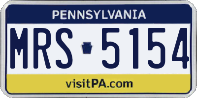 PA license plate MRS5154