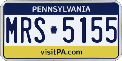 PA license plate MRS5155