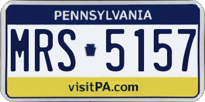 PA license plate MRS5157