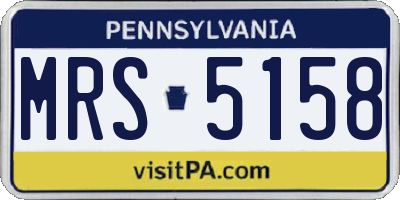 PA license plate MRS5158