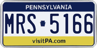 PA license plate MRS5166