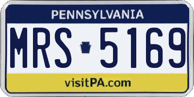 PA license plate MRS5169