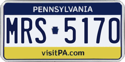 PA license plate MRS5170