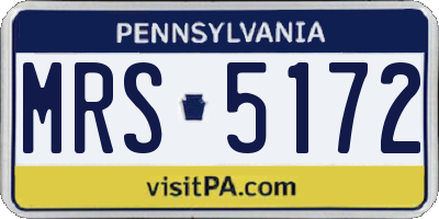 PA license plate MRS5172