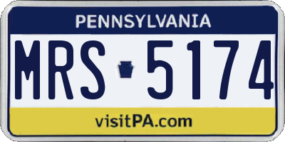 PA license plate MRS5174