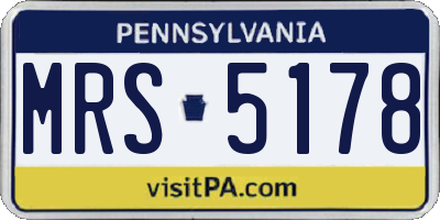 PA license plate MRS5178
