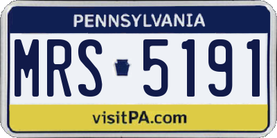 PA license plate MRS5191