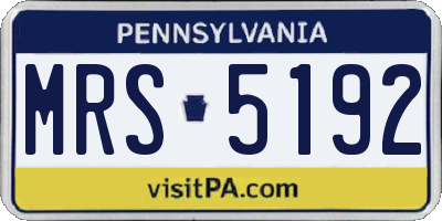 PA license plate MRS5192