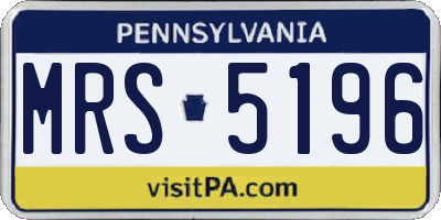 PA license plate MRS5196