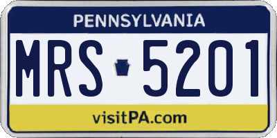 PA license plate MRS5201