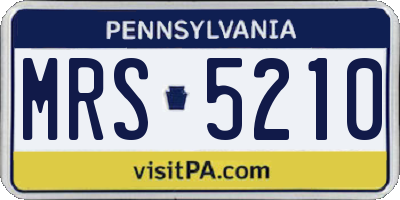 PA license plate MRS5210