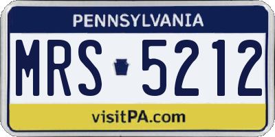 PA license plate MRS5212