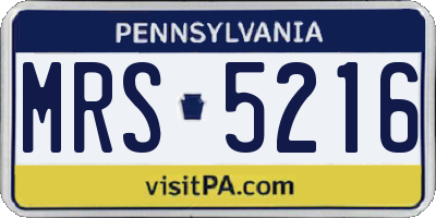 PA license plate MRS5216