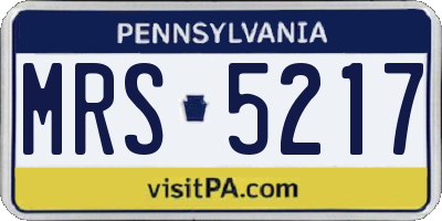 PA license plate MRS5217