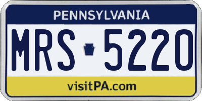 PA license plate MRS5220