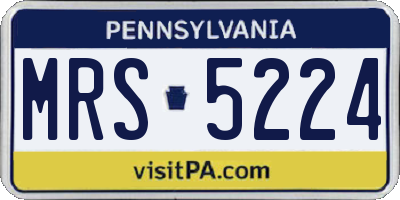 PA license plate MRS5224