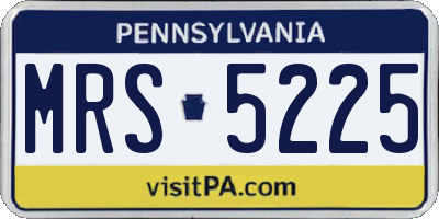 PA license plate MRS5225