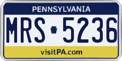 PA license plate MRS5236