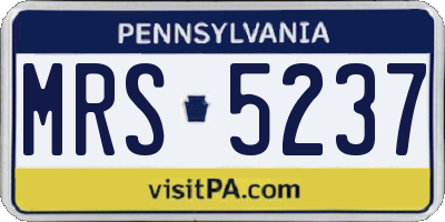 PA license plate MRS5237