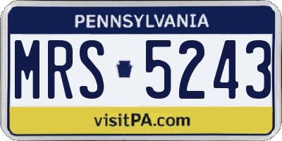 PA license plate MRS5243