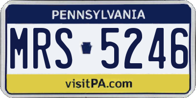 PA license plate MRS5246