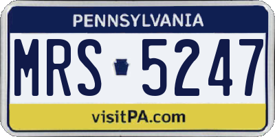 PA license plate MRS5247