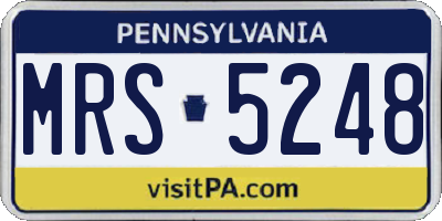 PA license plate MRS5248