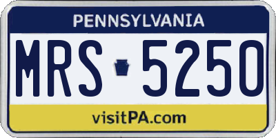 PA license plate MRS5250
