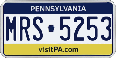 PA license plate MRS5253