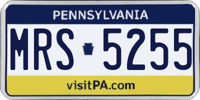 PA license plate MRS5255