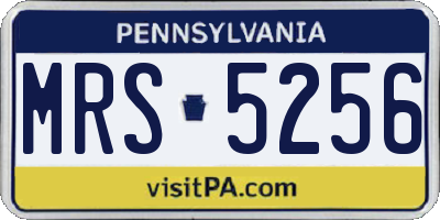 PA license plate MRS5256