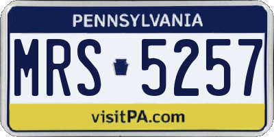PA license plate MRS5257