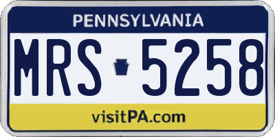 PA license plate MRS5258