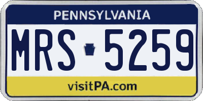 PA license plate MRS5259