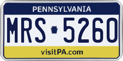 PA license plate MRS5260