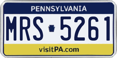 PA license plate MRS5261
