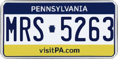 PA license plate MRS5263