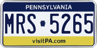 PA license plate MRS5265