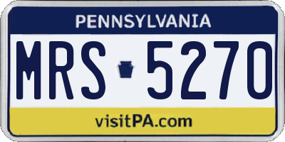 PA license plate MRS5270