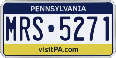 PA license plate MRS5271