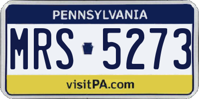 PA license plate MRS5273