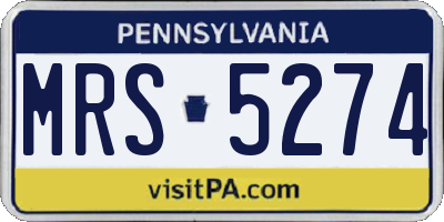 PA license plate MRS5274