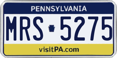 PA license plate MRS5275