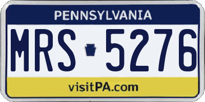 PA license plate MRS5276