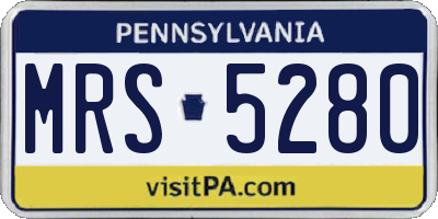 PA license plate MRS5280