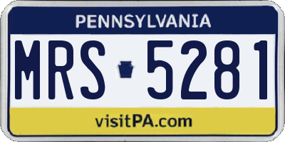 PA license plate MRS5281